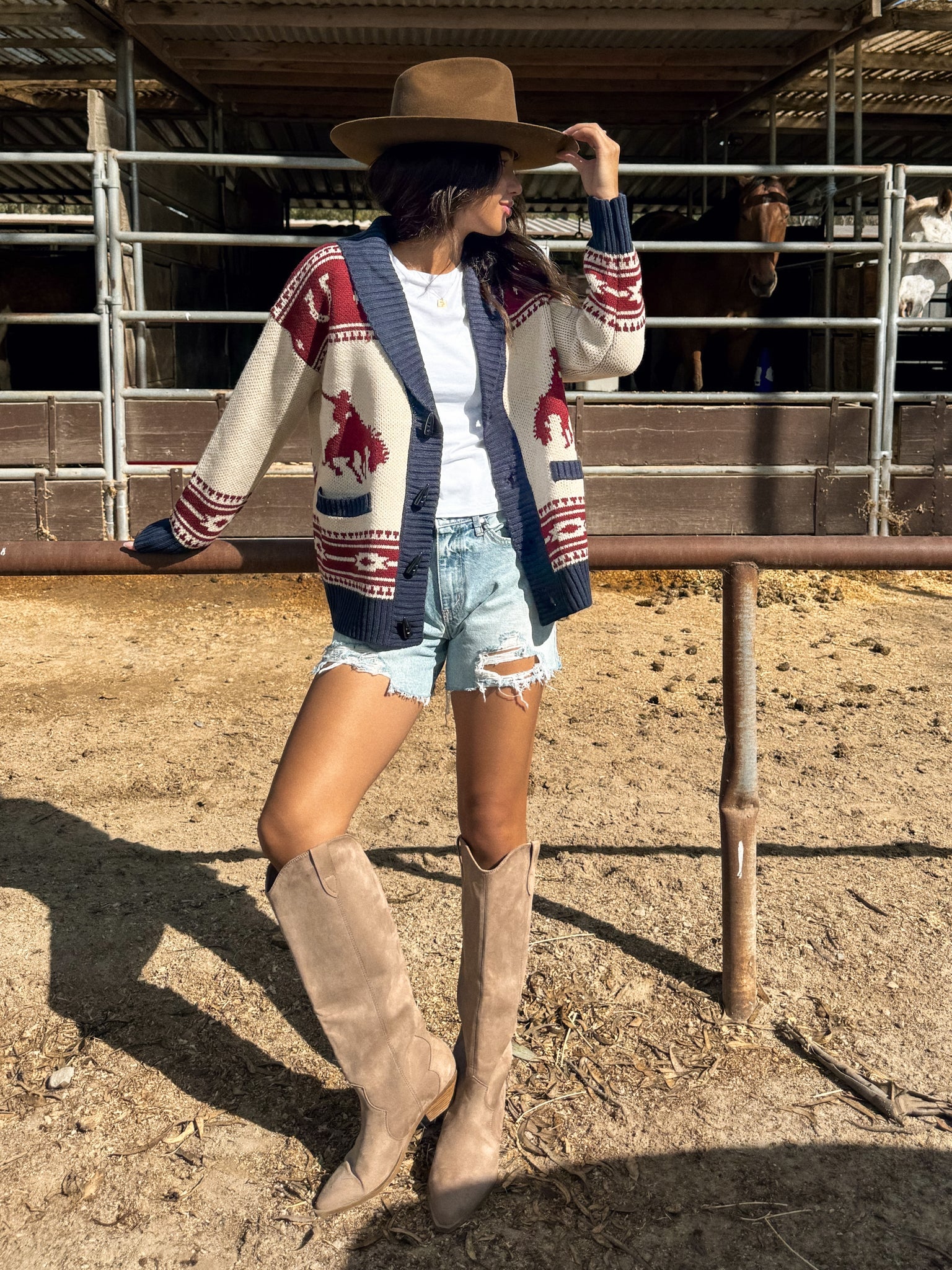 Carson Cowboy Print Cardigan