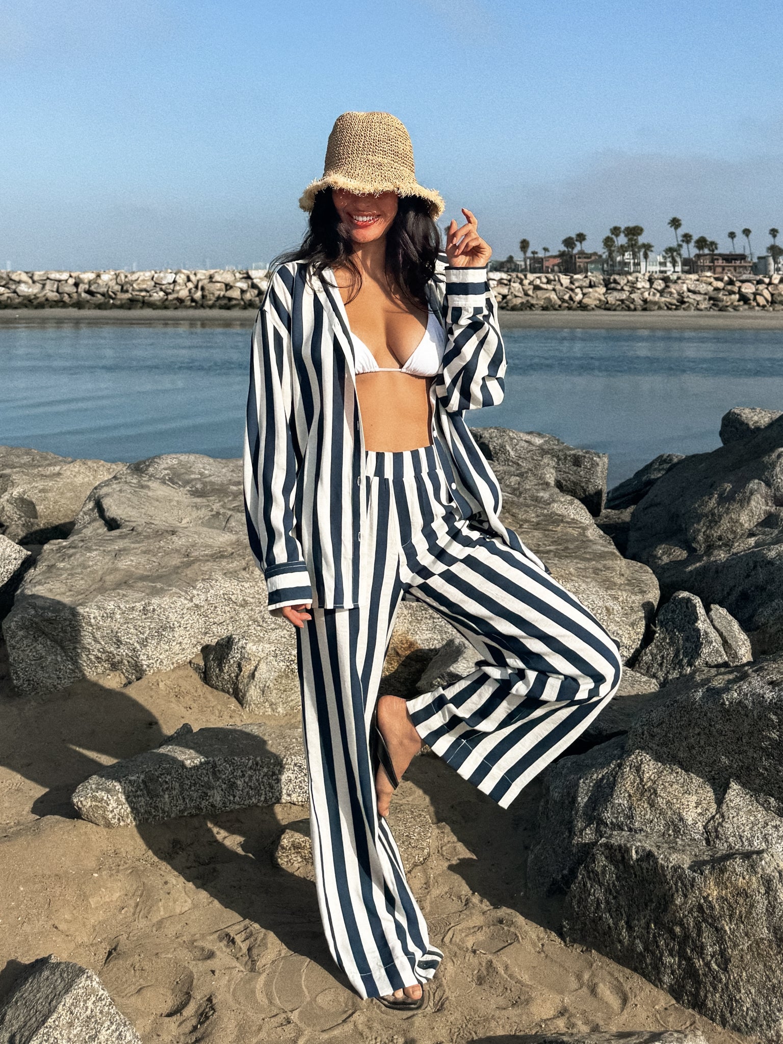 Lido Stripe Wide Leg Pants - Final Sale