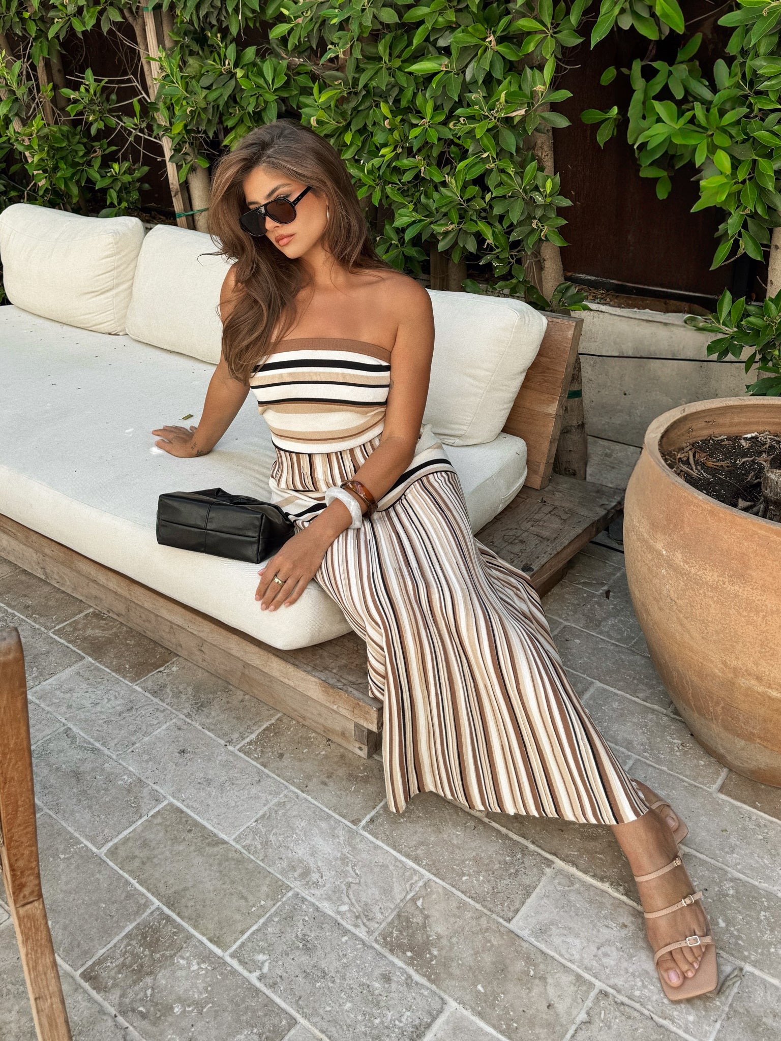 Libra Stripe Knit Tube Top