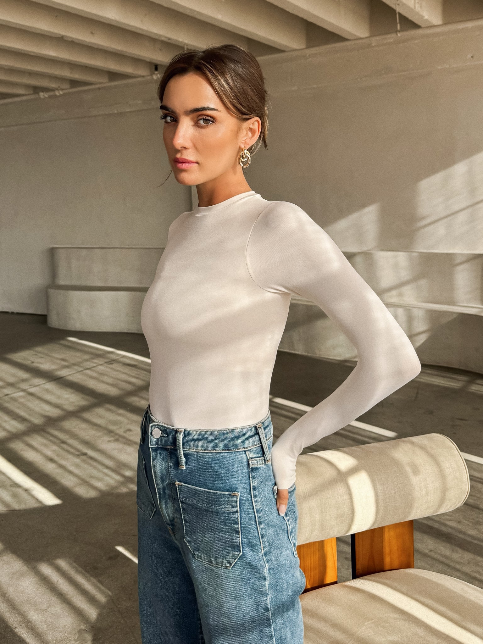 Out of Your League Bodysuit in Cream