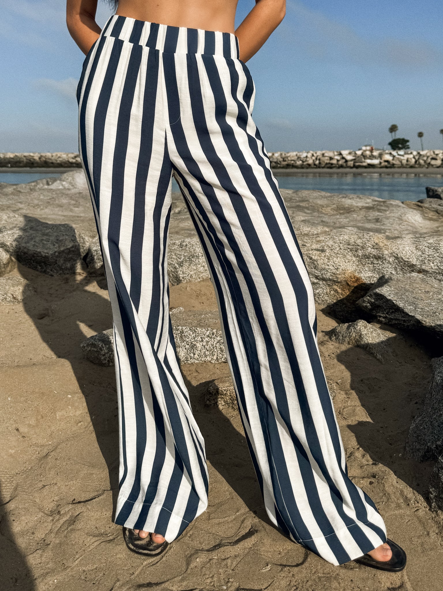 Lido Stripe Wide Leg Pants - Final Sale