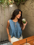 Virgo Pleated Tie Top - Final Sale