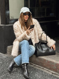Astrid Faux Fur Coat in Cream