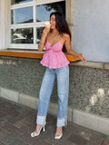 Tate Gingham Top in Red - Final Sale