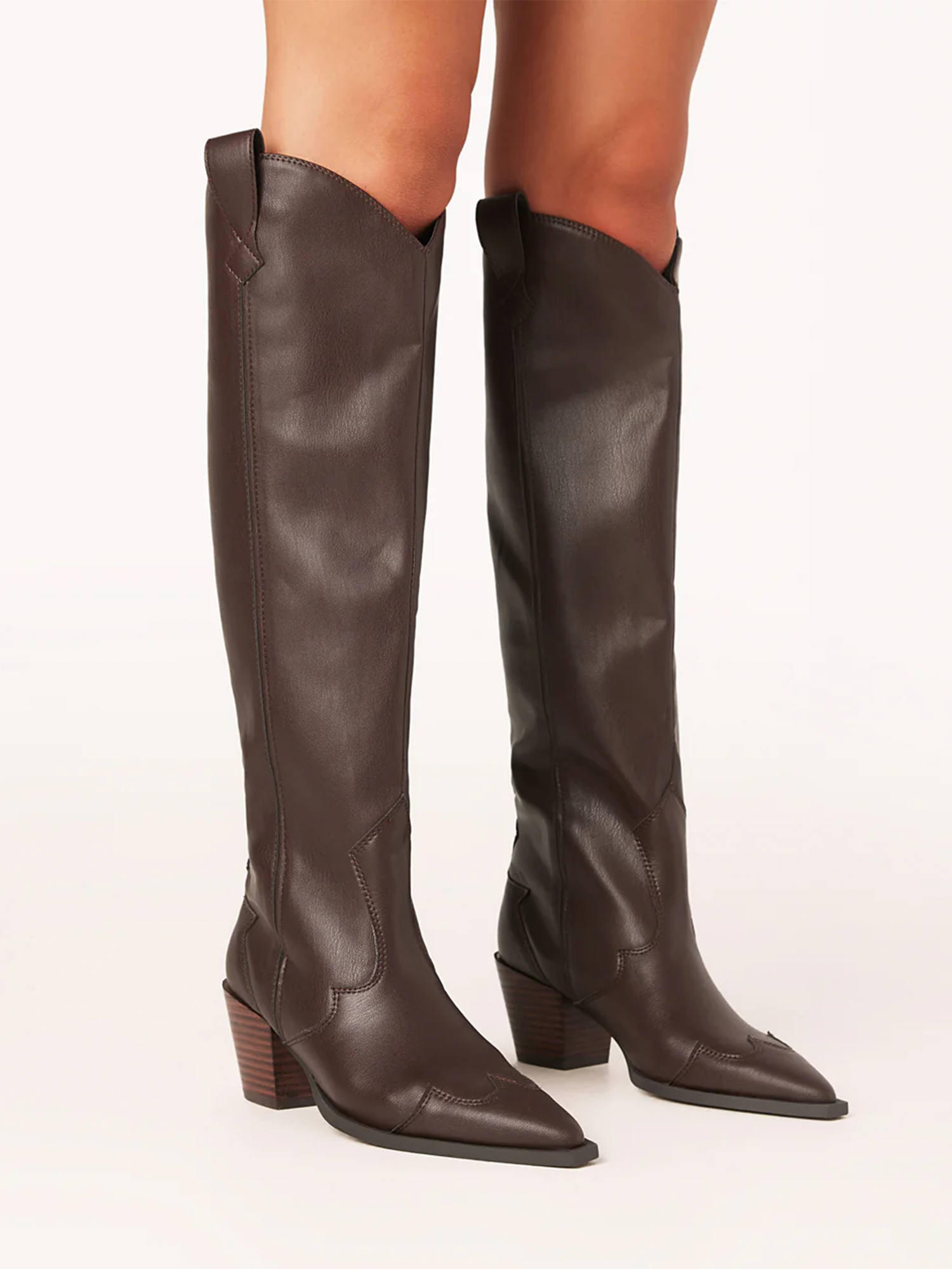 Oceane Vegan Leather Boot in Chocolate
