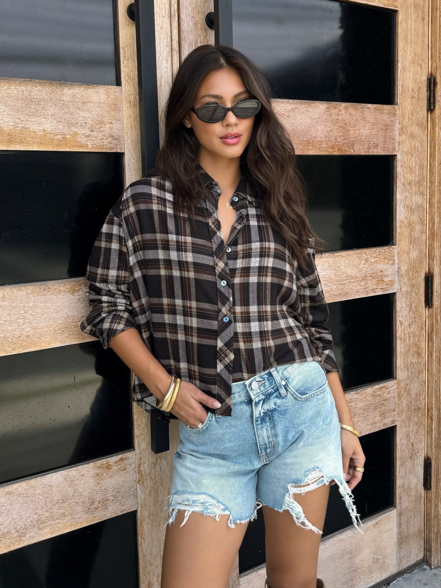 Embers Plaid Button Up