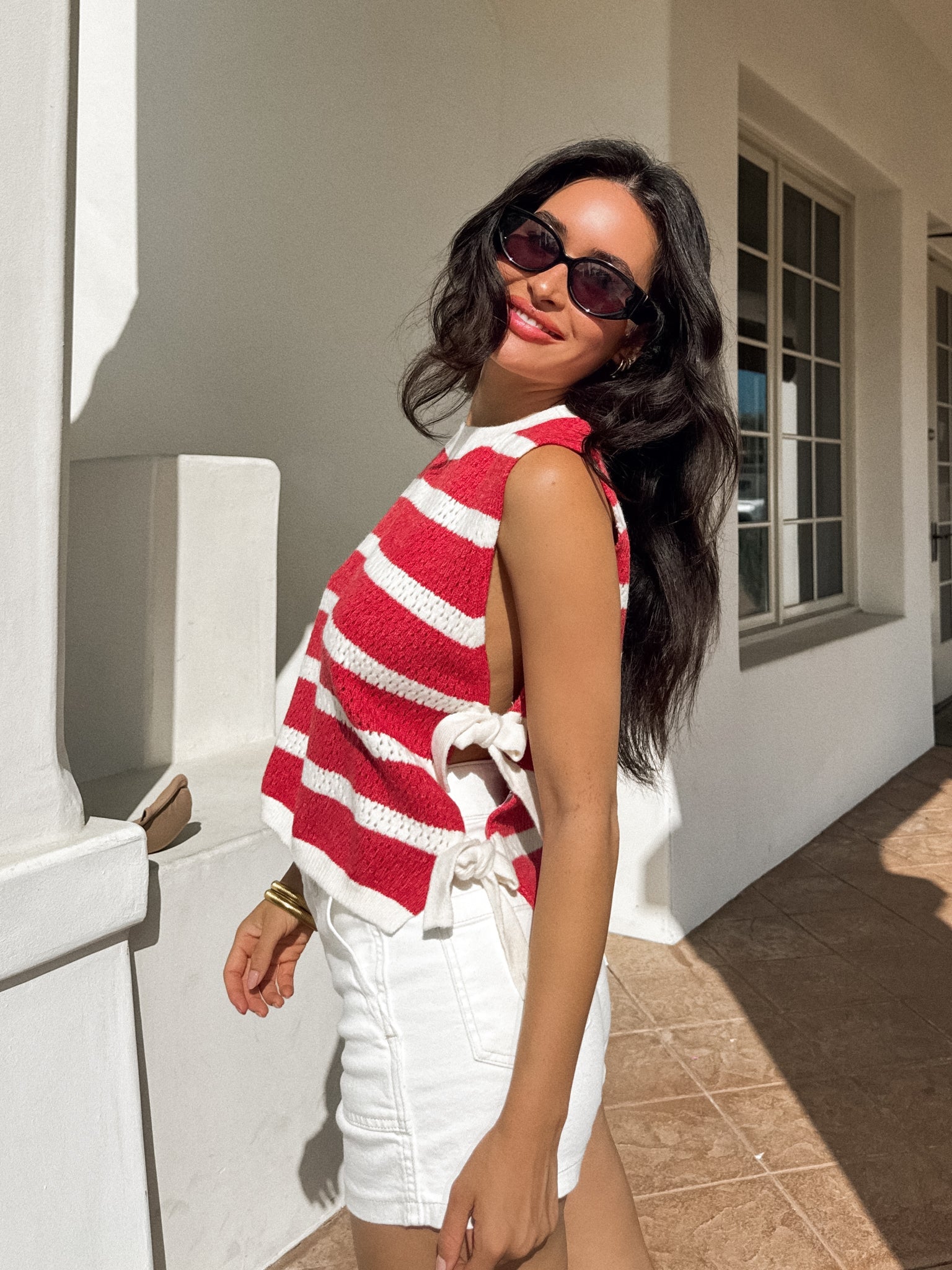 Scarlet Stripe Knit Tank - Final Sale