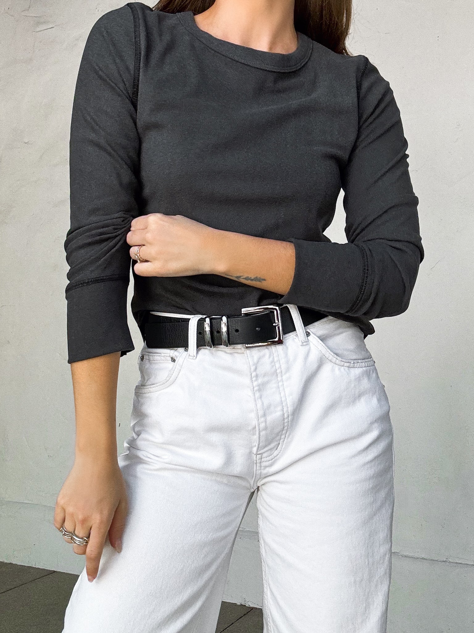 Lennon Long Sleeve Top in Black