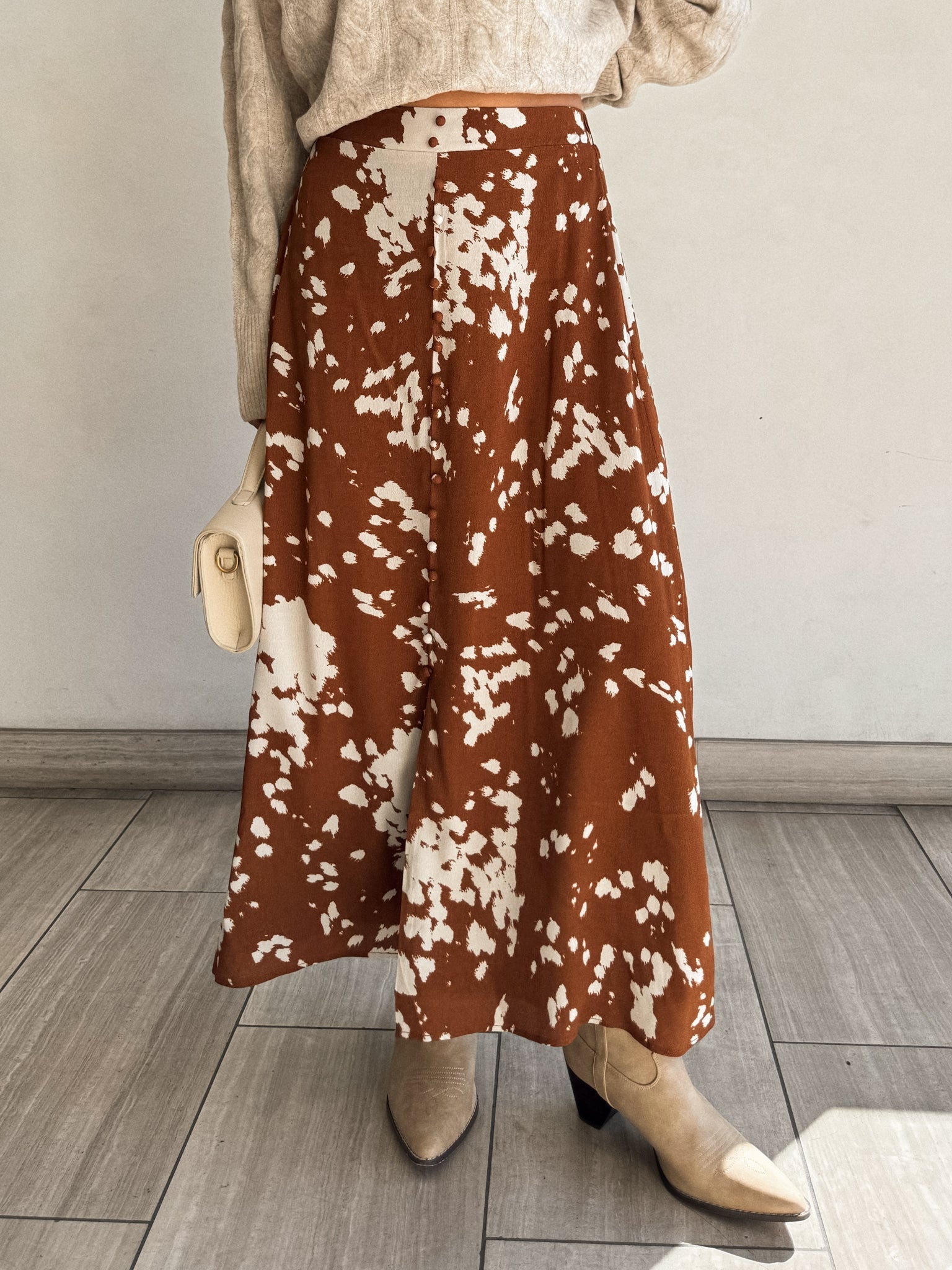 Pecan Pie Midi Skirt