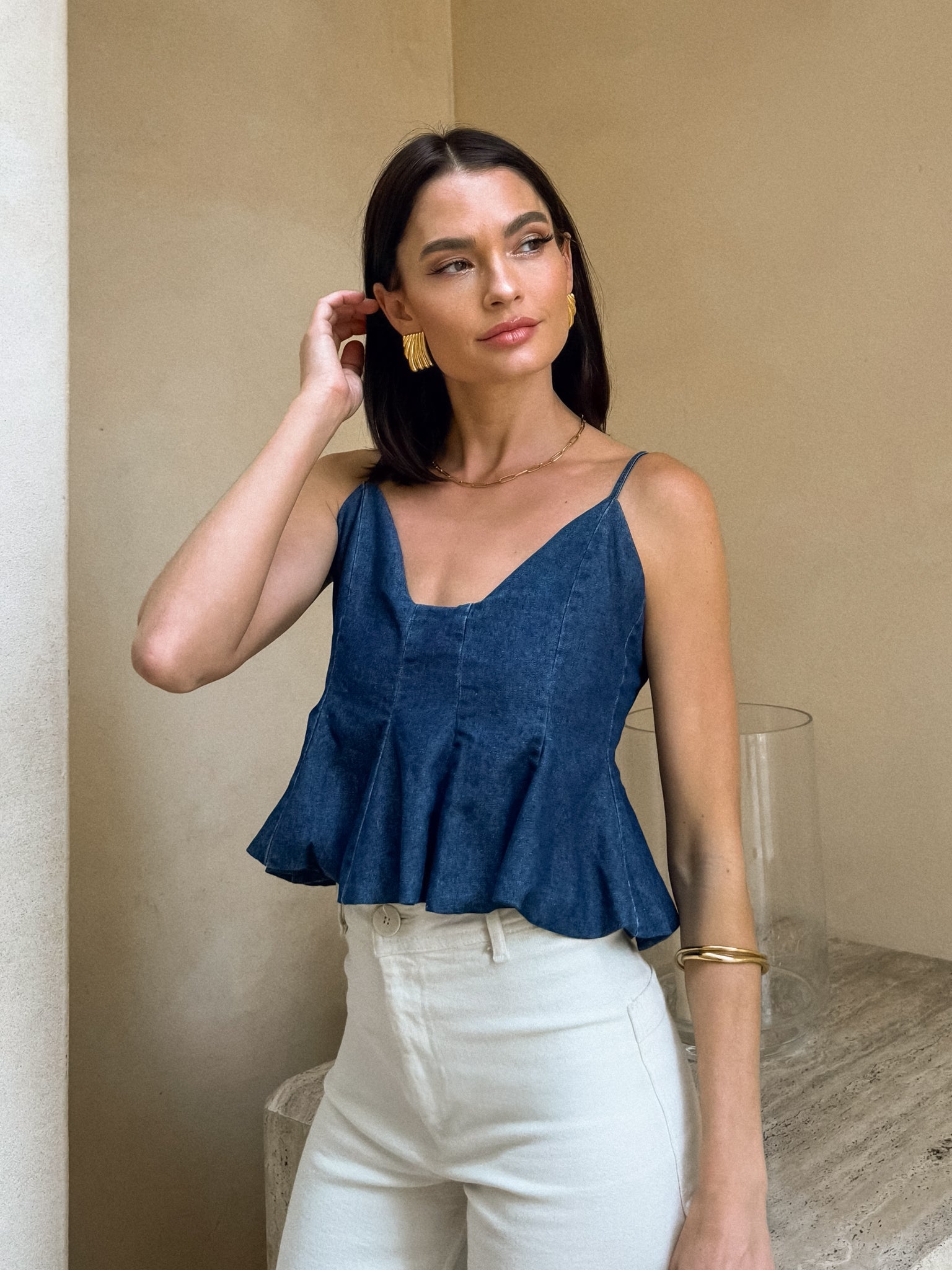 Charmer Denim Top - Final Sale
