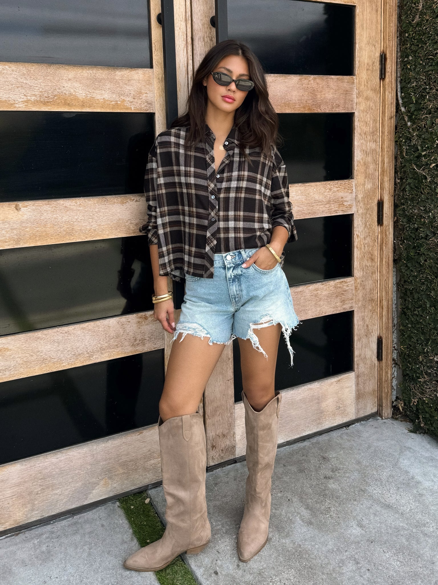 Embers Plaid Button Up