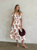 Loretta Floral Belted Midi Dress