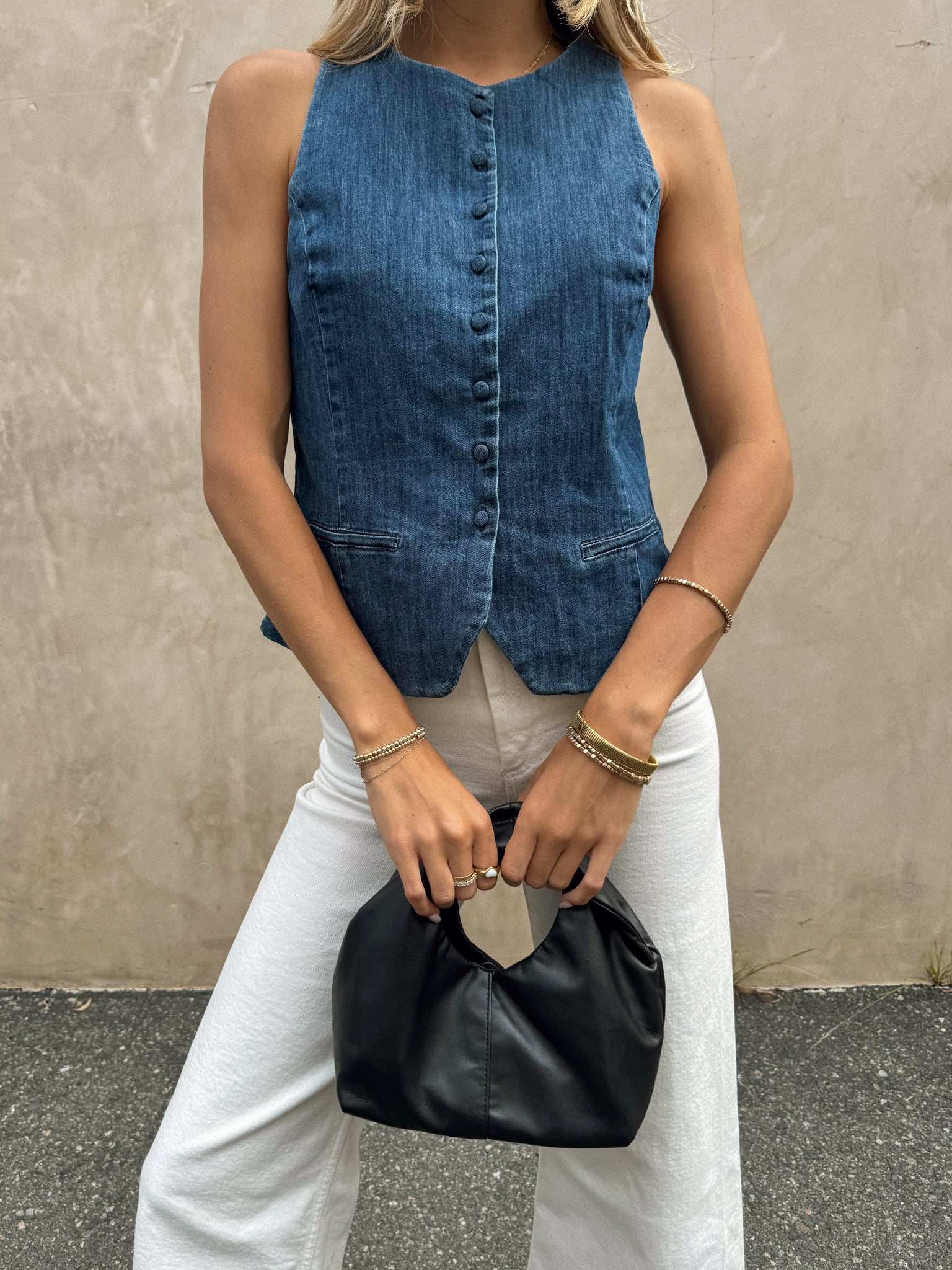 Maylene Button Down Vest - Final Sale