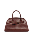 Boston Vegan Leather Tote in Raisin