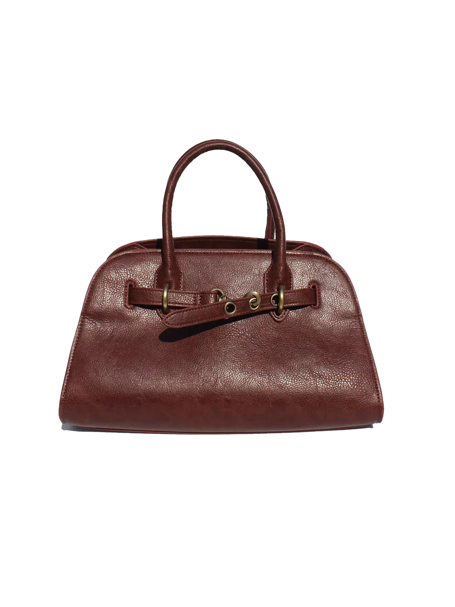 Boston Vegan Leather Tote in Raisin