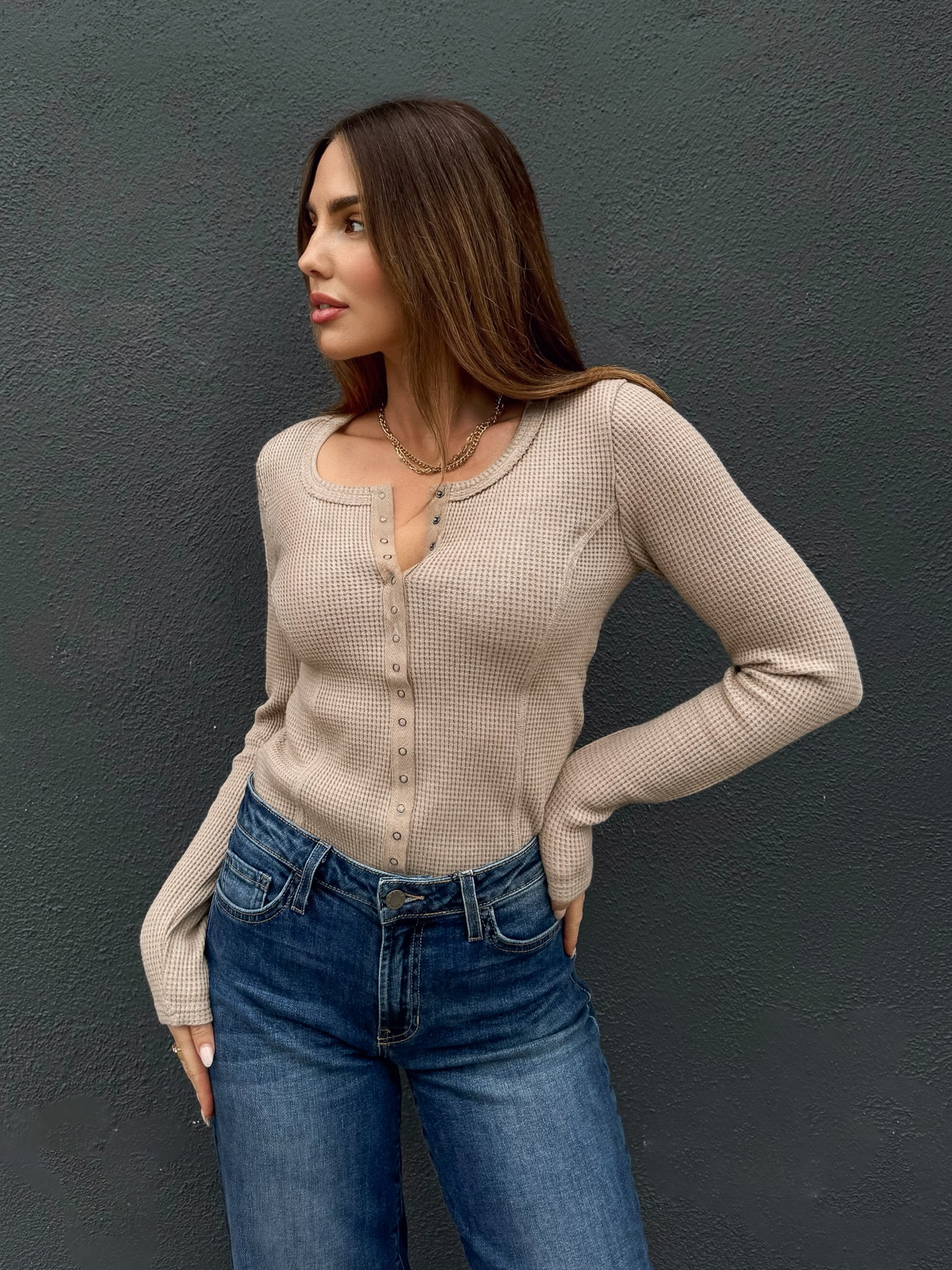 Cozy Thermal Long Sleeve in Mocha