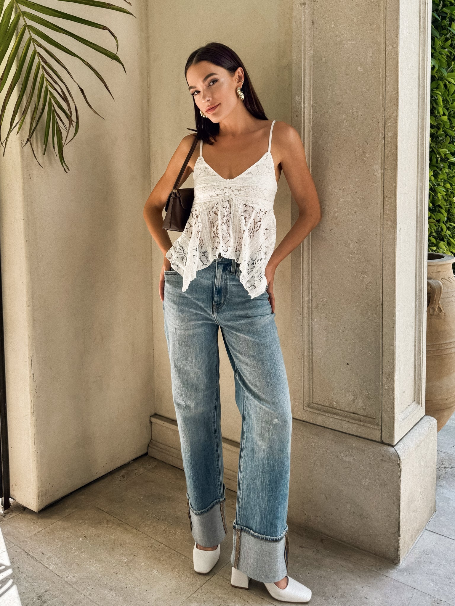 Butterflies Lace Tank - Final Sale