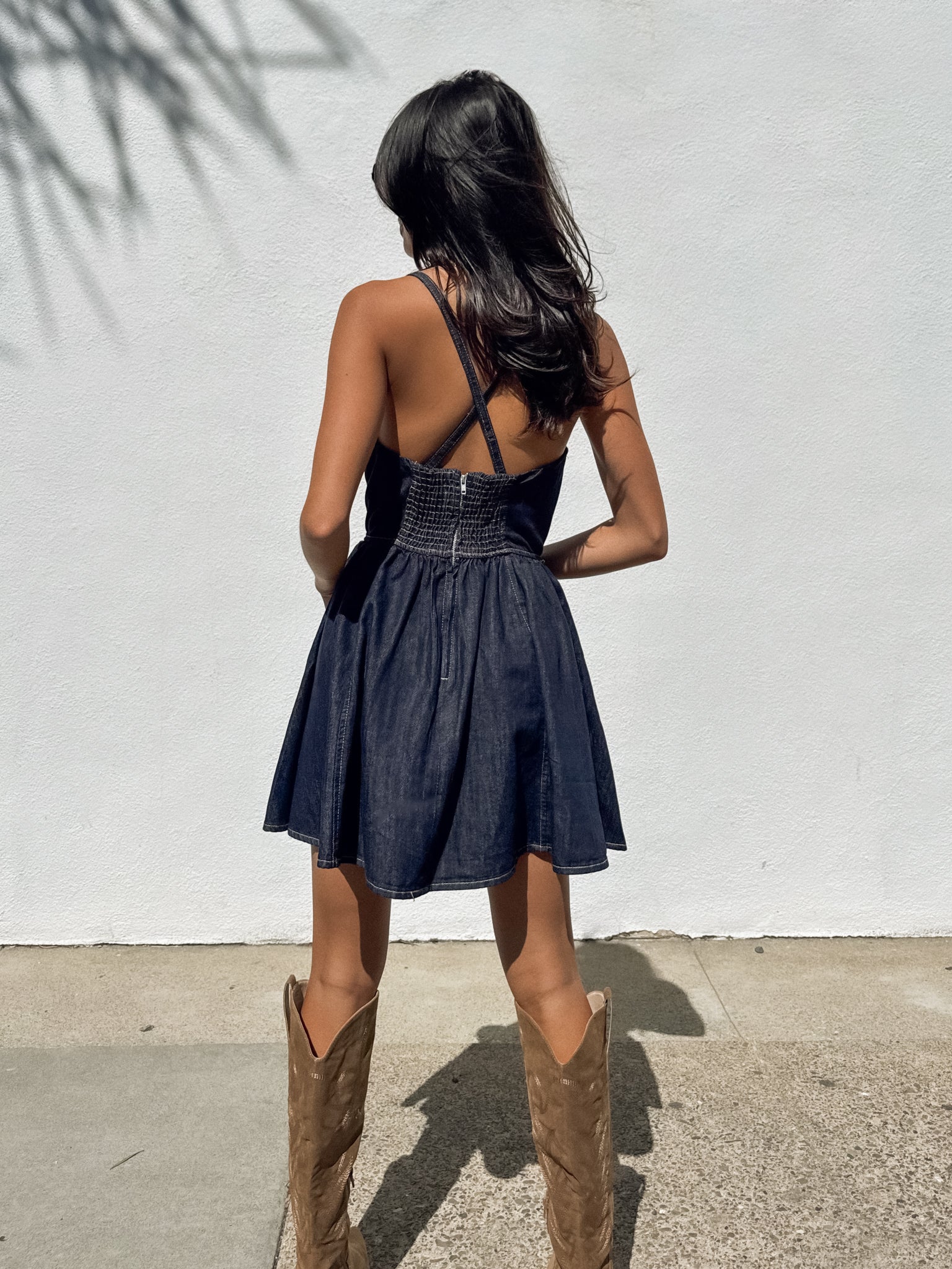 Indigo Denim Mini Dress - Final Sale