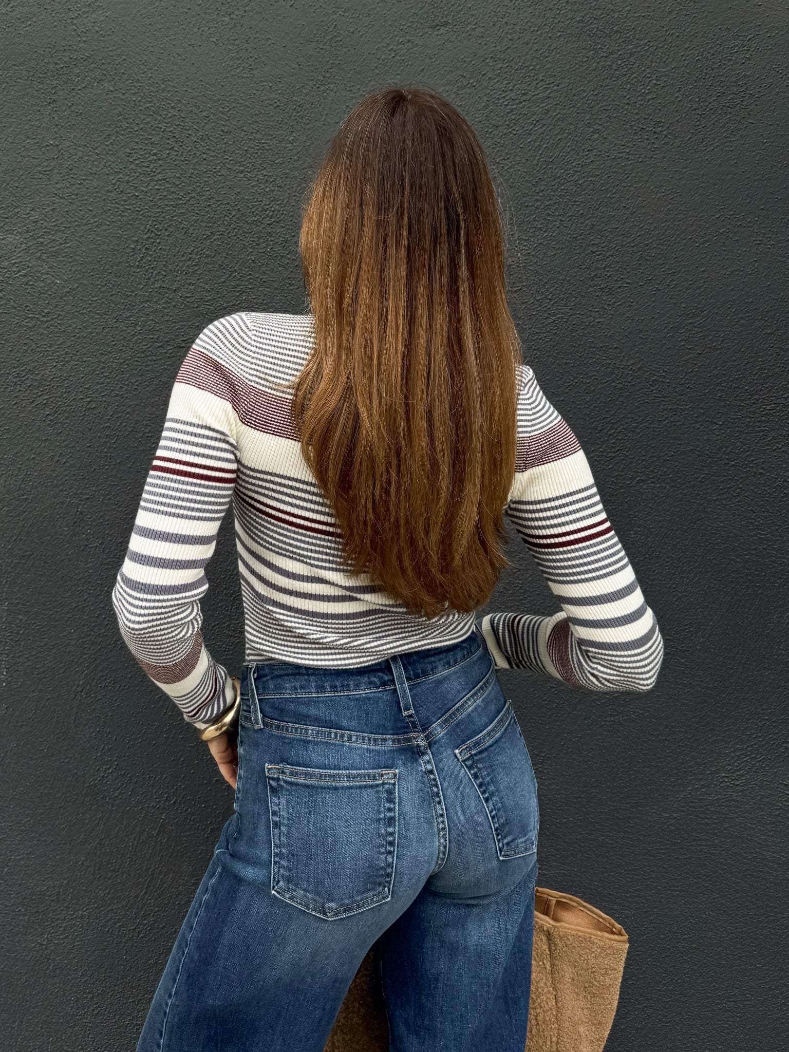 Sienna Stripe Mock Neck Top