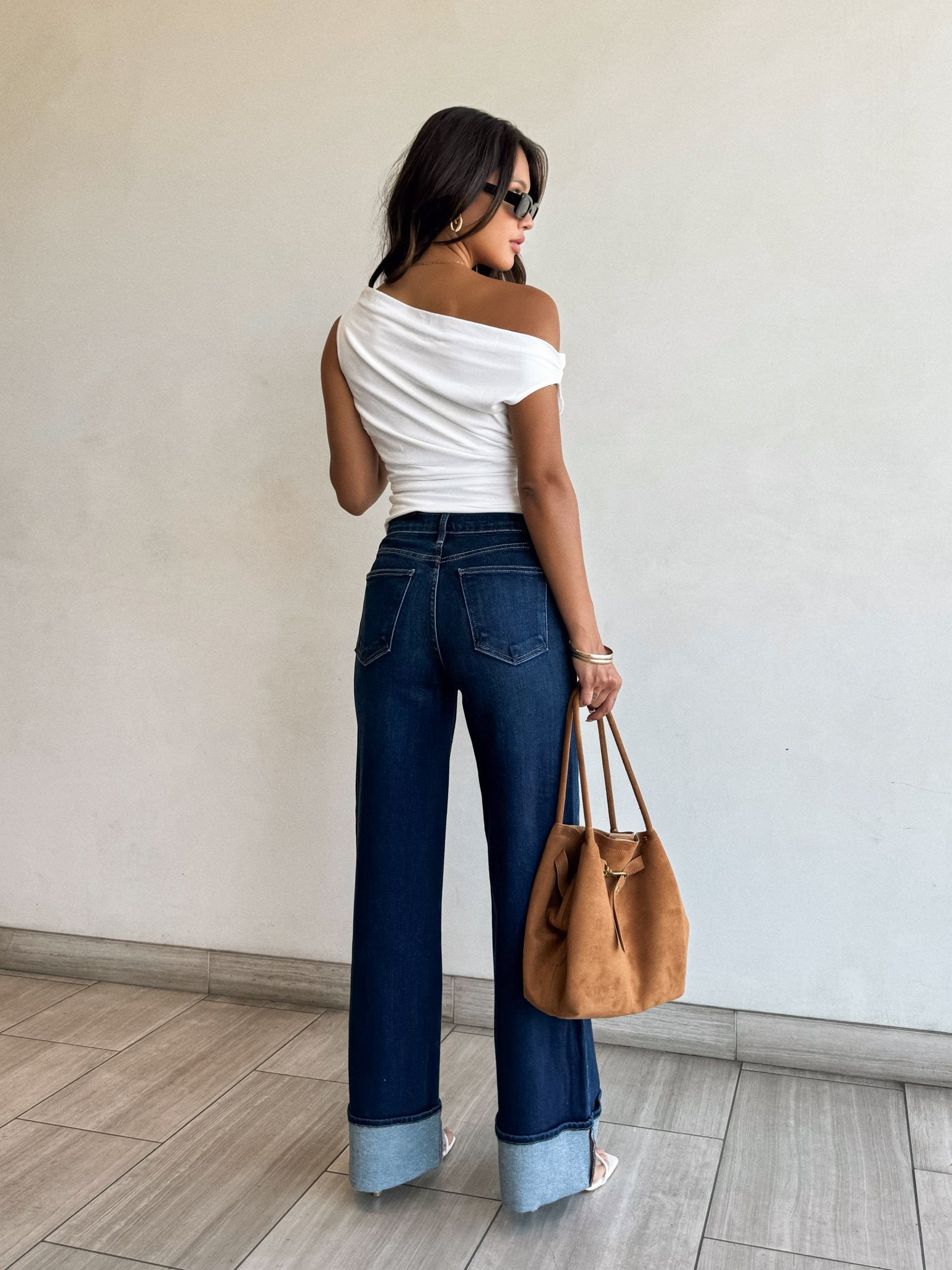 Faye Ruched Top in Cream