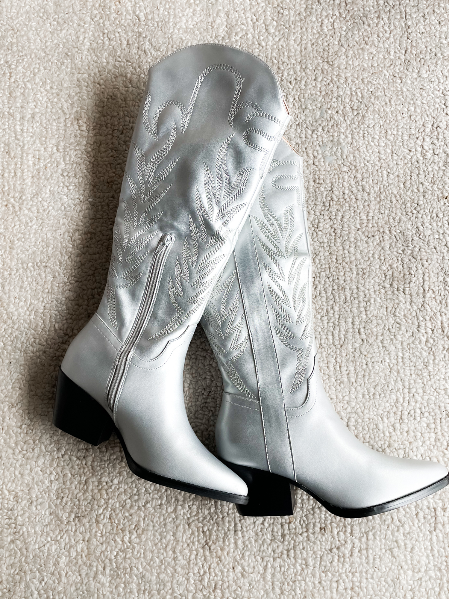Samara Cowgirl Boot in Silver - Final Sale