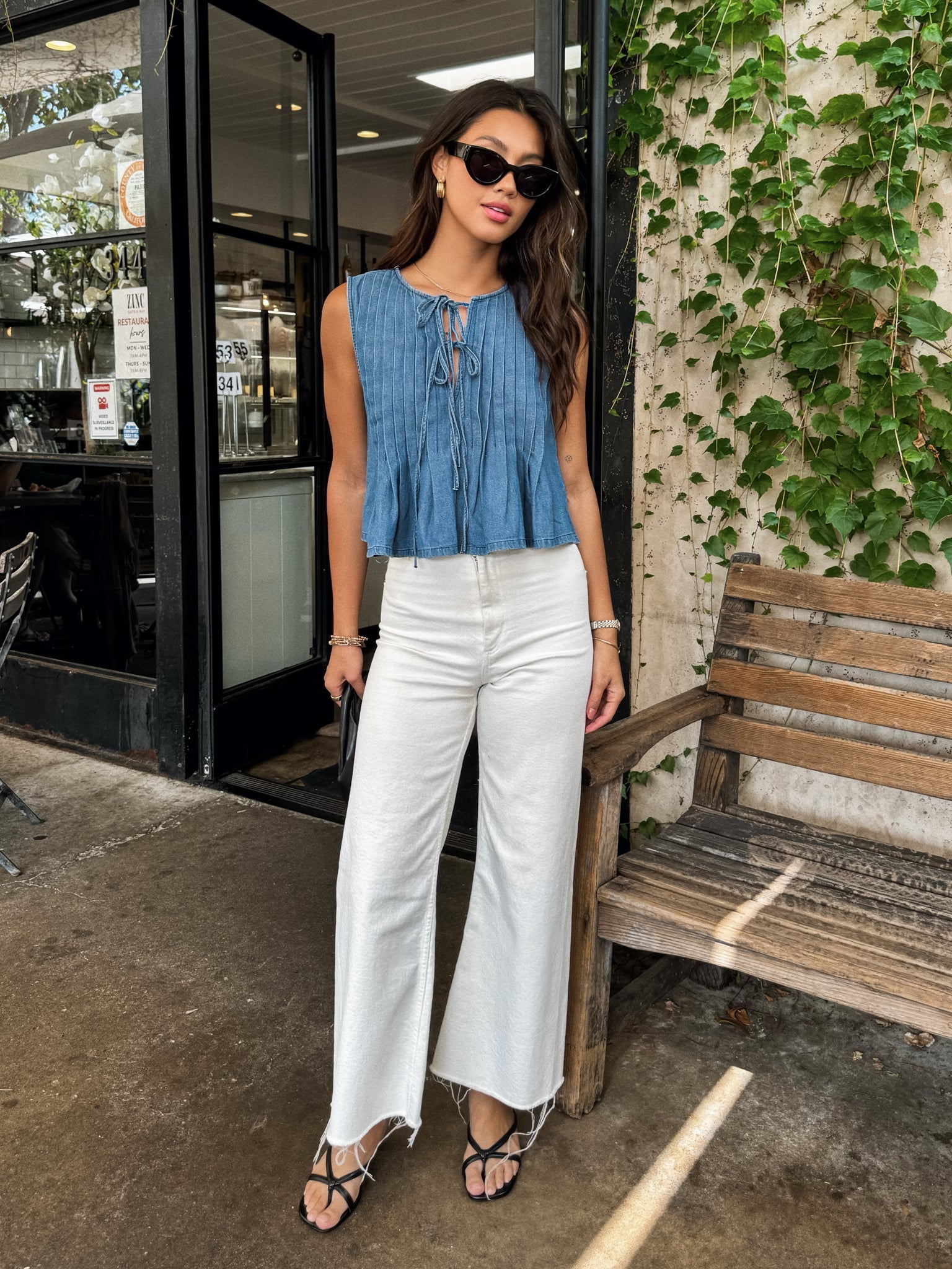 Virgo Pleated Tie Top - Final Sale
