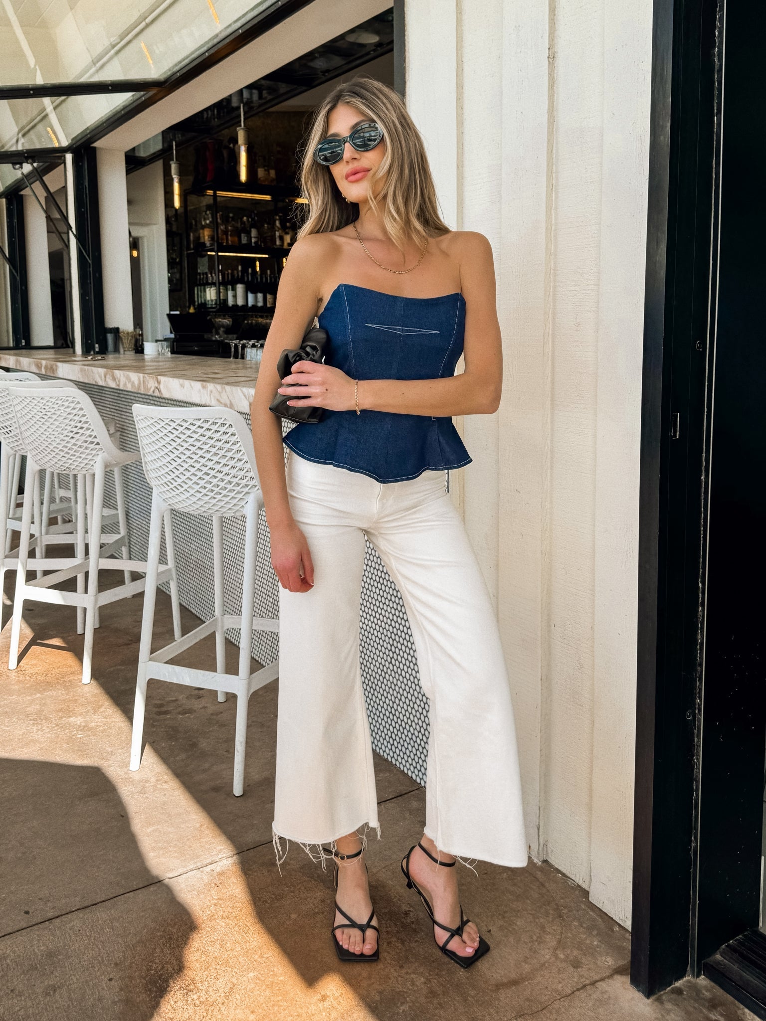 Rhae Strapless Denim Top - Final Sale
