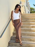 Skylar Vegan Suede Midi Skirt