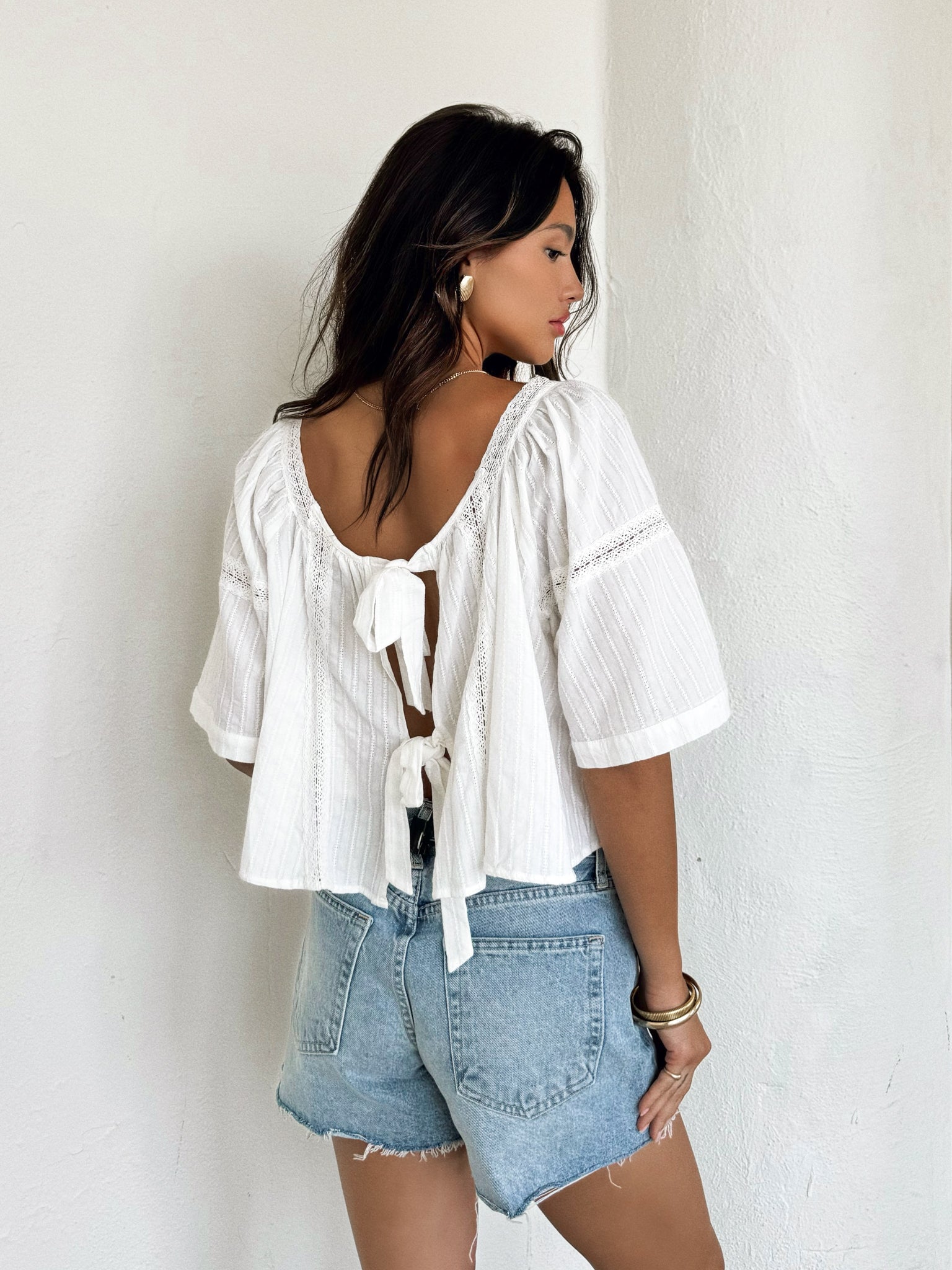 Lennon Open Back Blouse - Final Sale