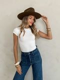 Davis Ribbed Bodysuit in White