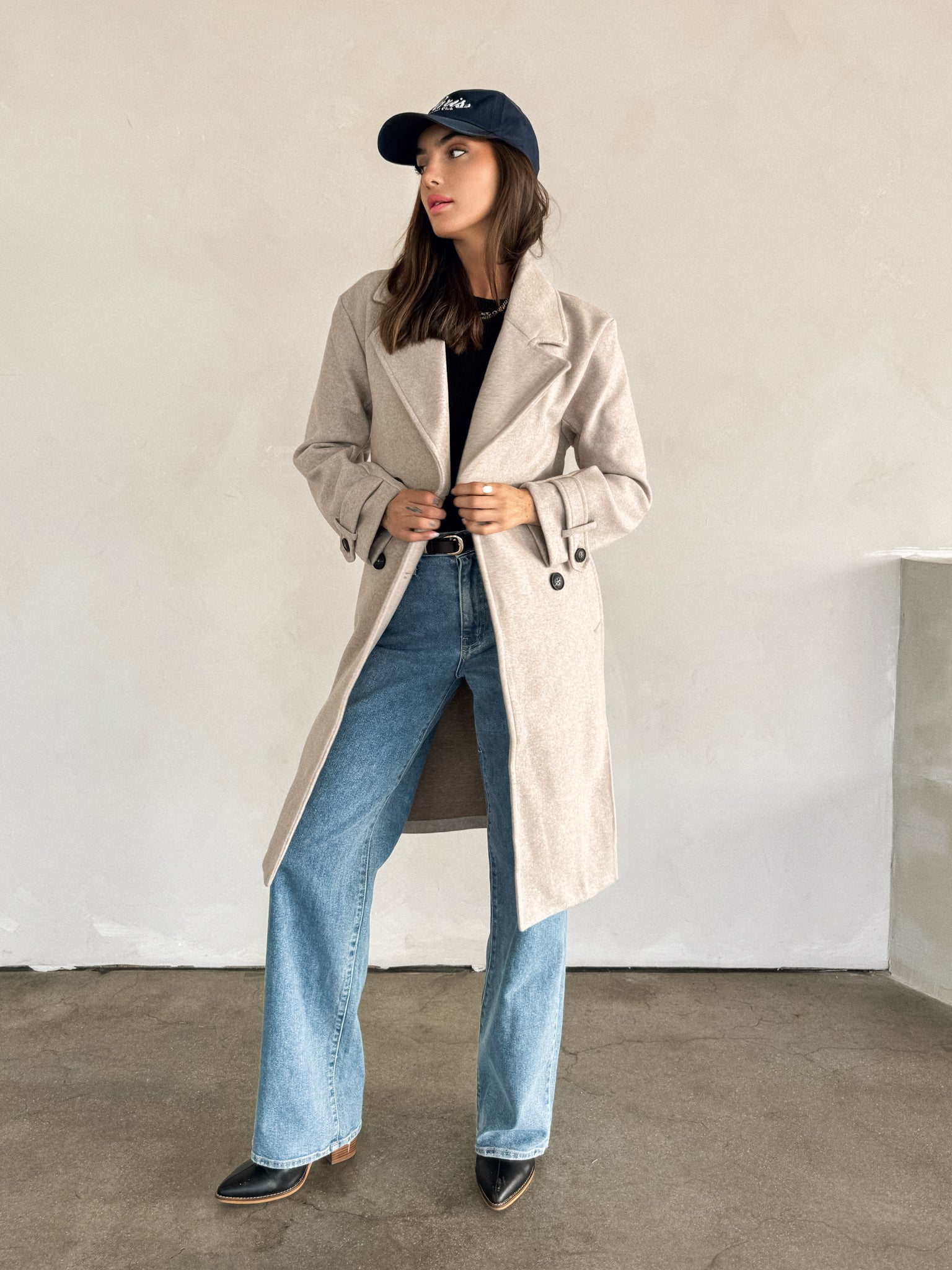 London Belted Coat in Oatmeal