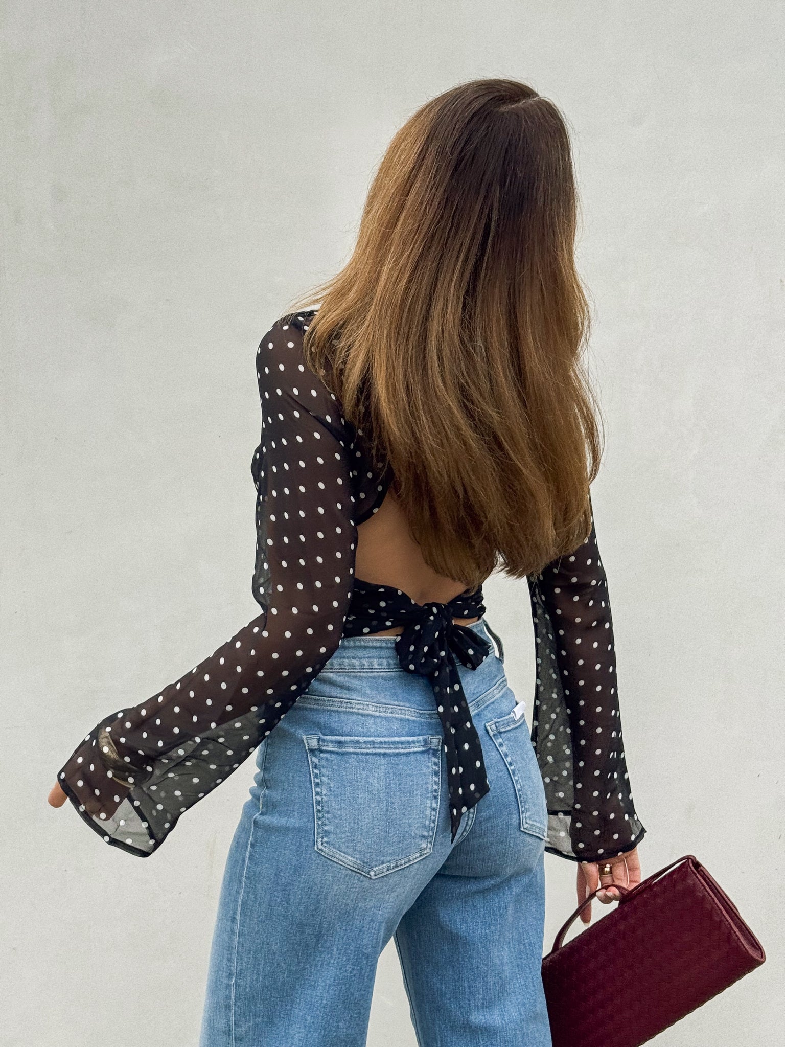 Never Look Back Polka Dot Top