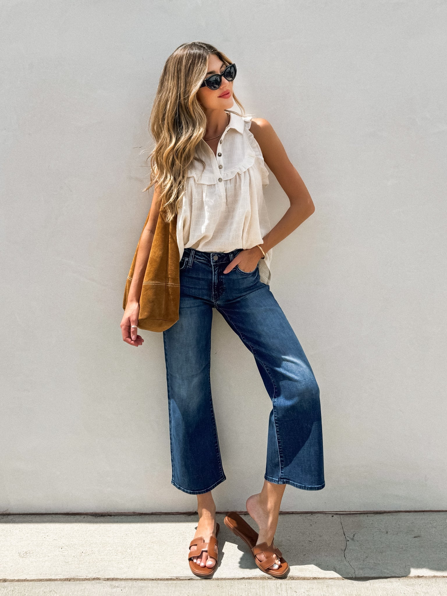 Backstage Wide Leg Jeans in Dark Denim