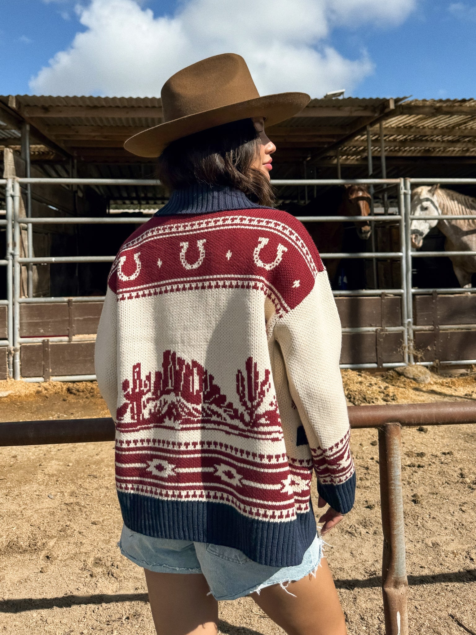 Carson Cowboy Print Cardigan