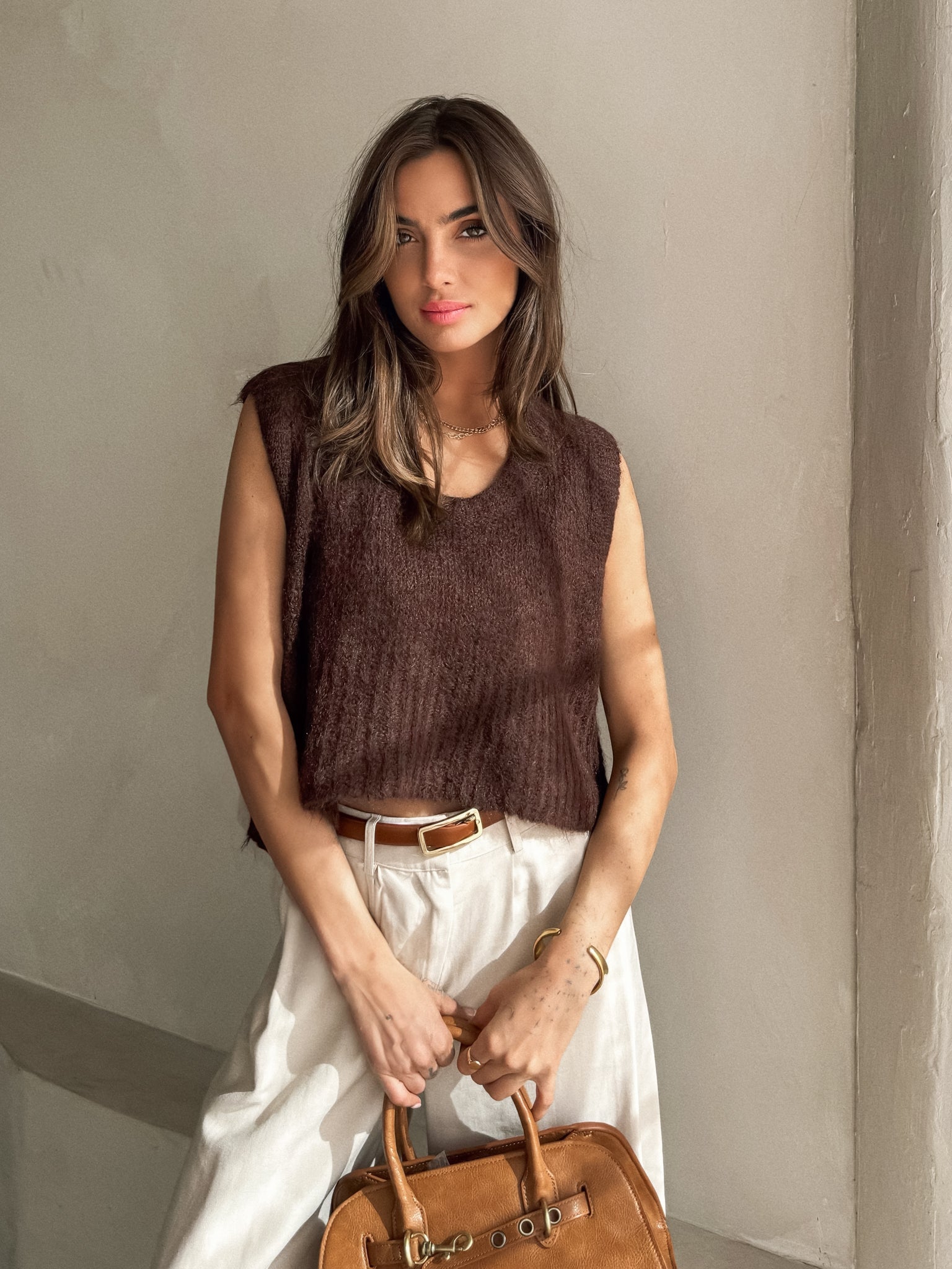 Faye Fuzzy Knit Top