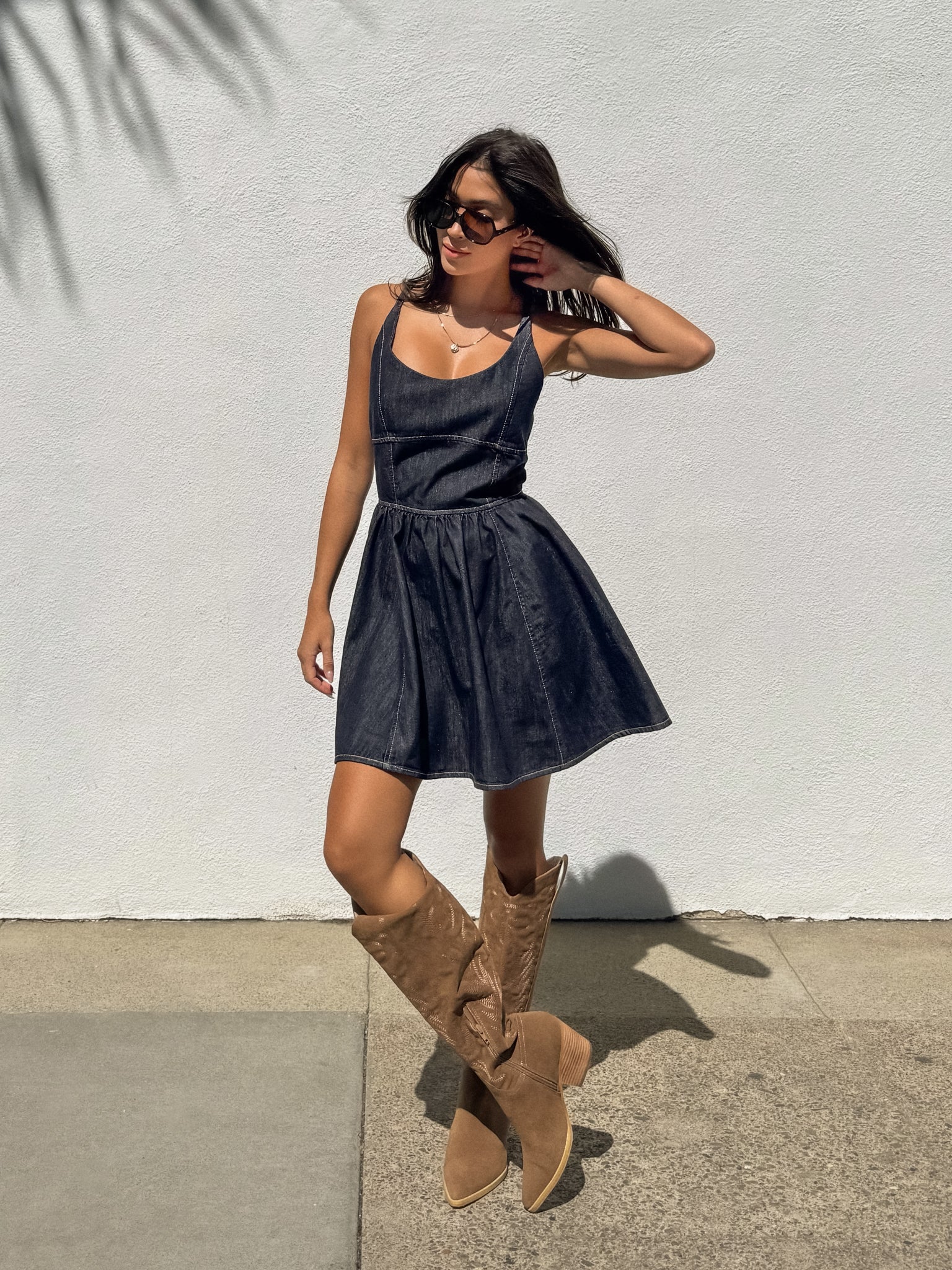 Indigo Denim Mini Dress - Final Sale