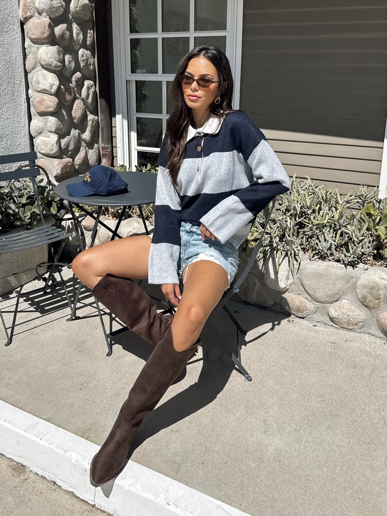 Linden Stripe Polo Sweater