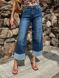 Rowe Cuffed Wide Leg Jeans