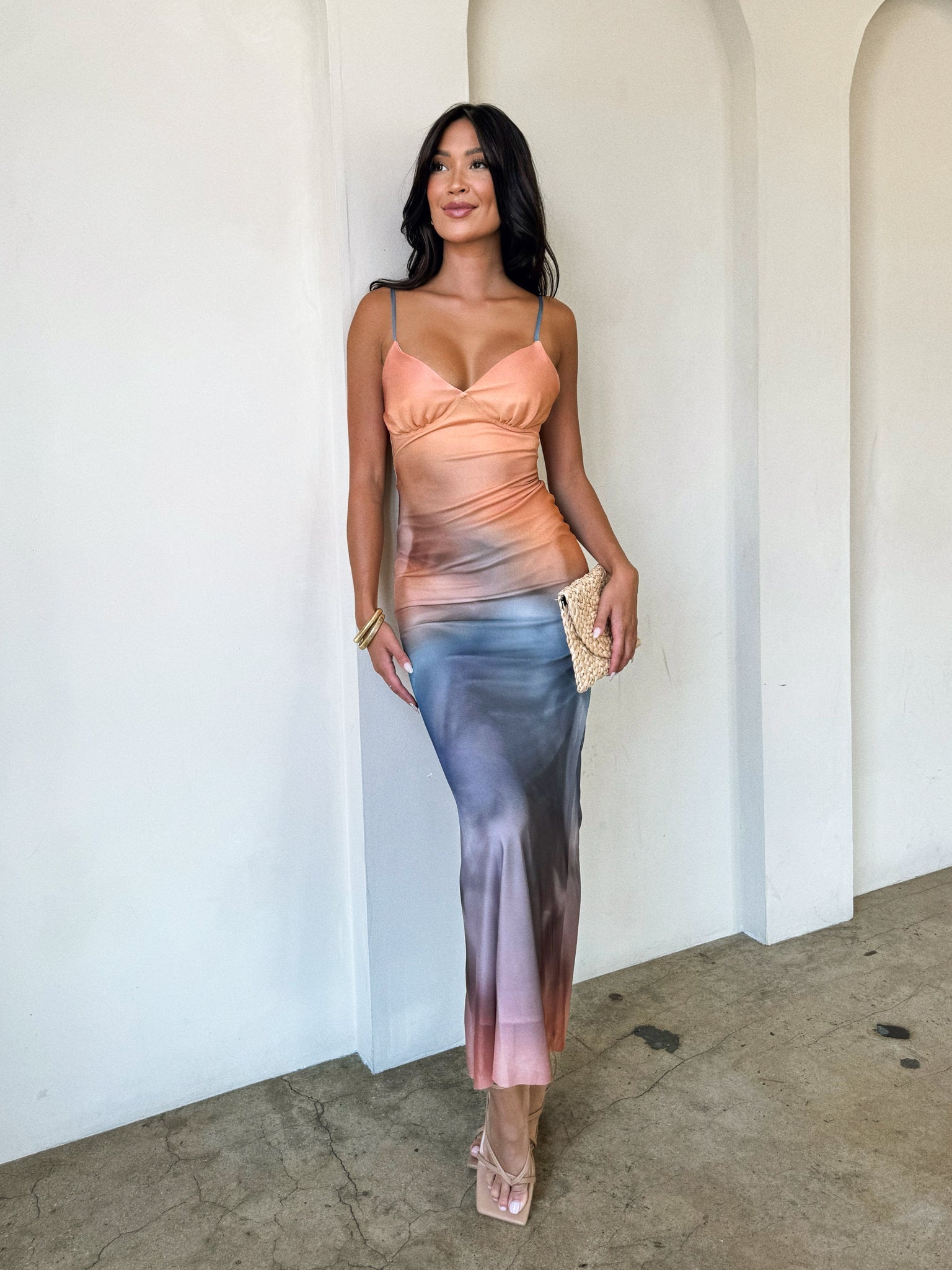 Sunset Mesh Midi Dress - Final Sale