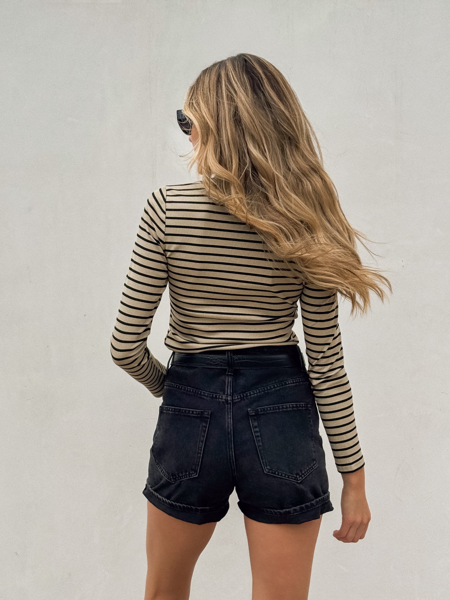 Cross the Line Stripe Top in Olive