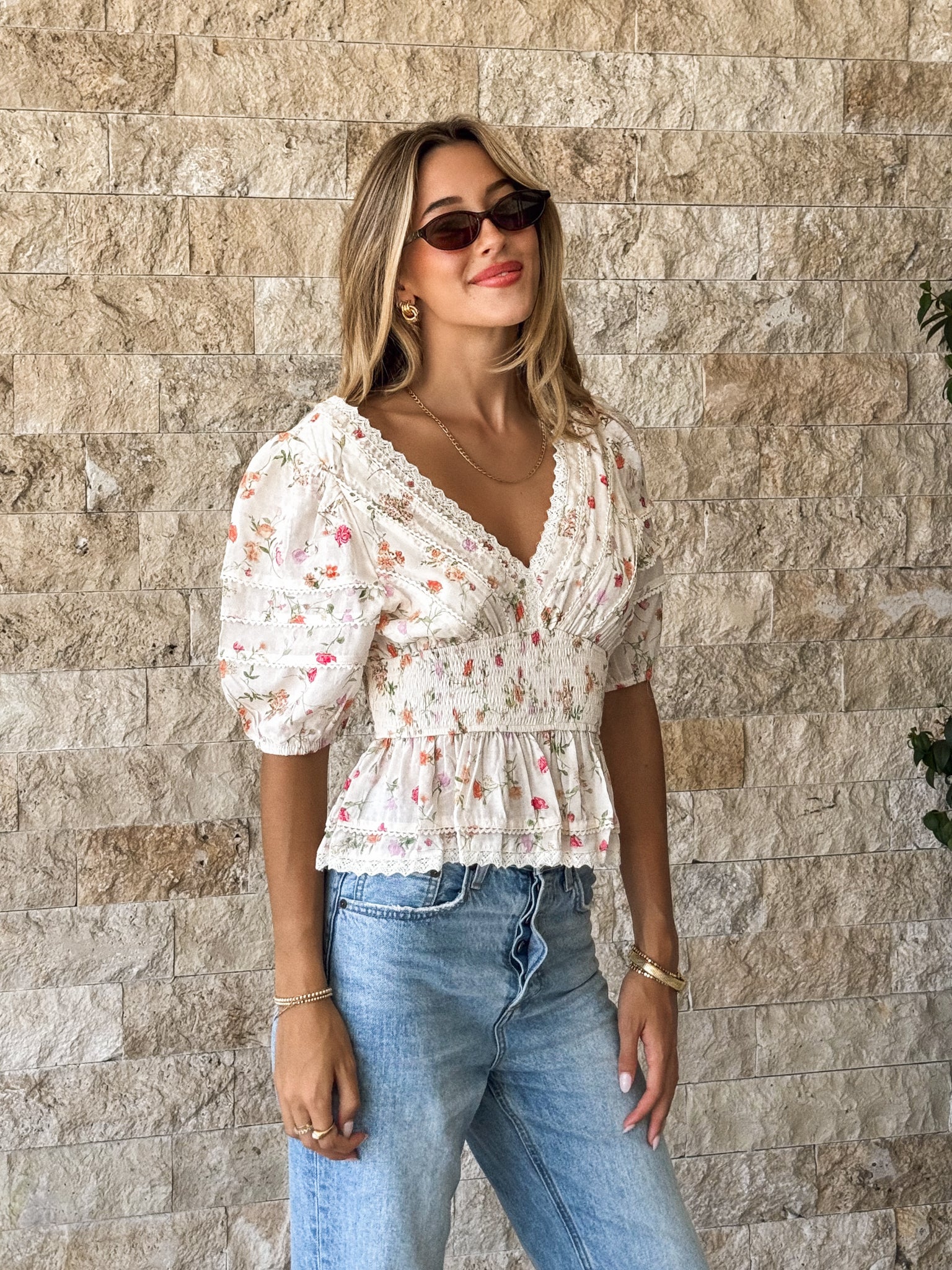 Primrose Floral Lace Top - Final Sale