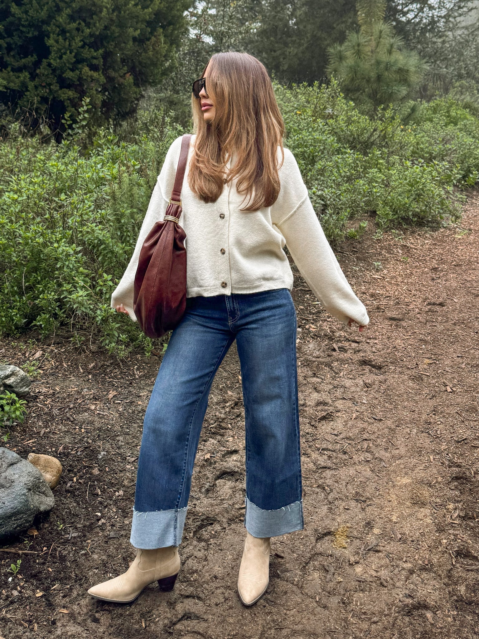 Stevie Button Knit Sweater in Cream