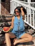 Let Loose Denim Tie Top - Final Sale