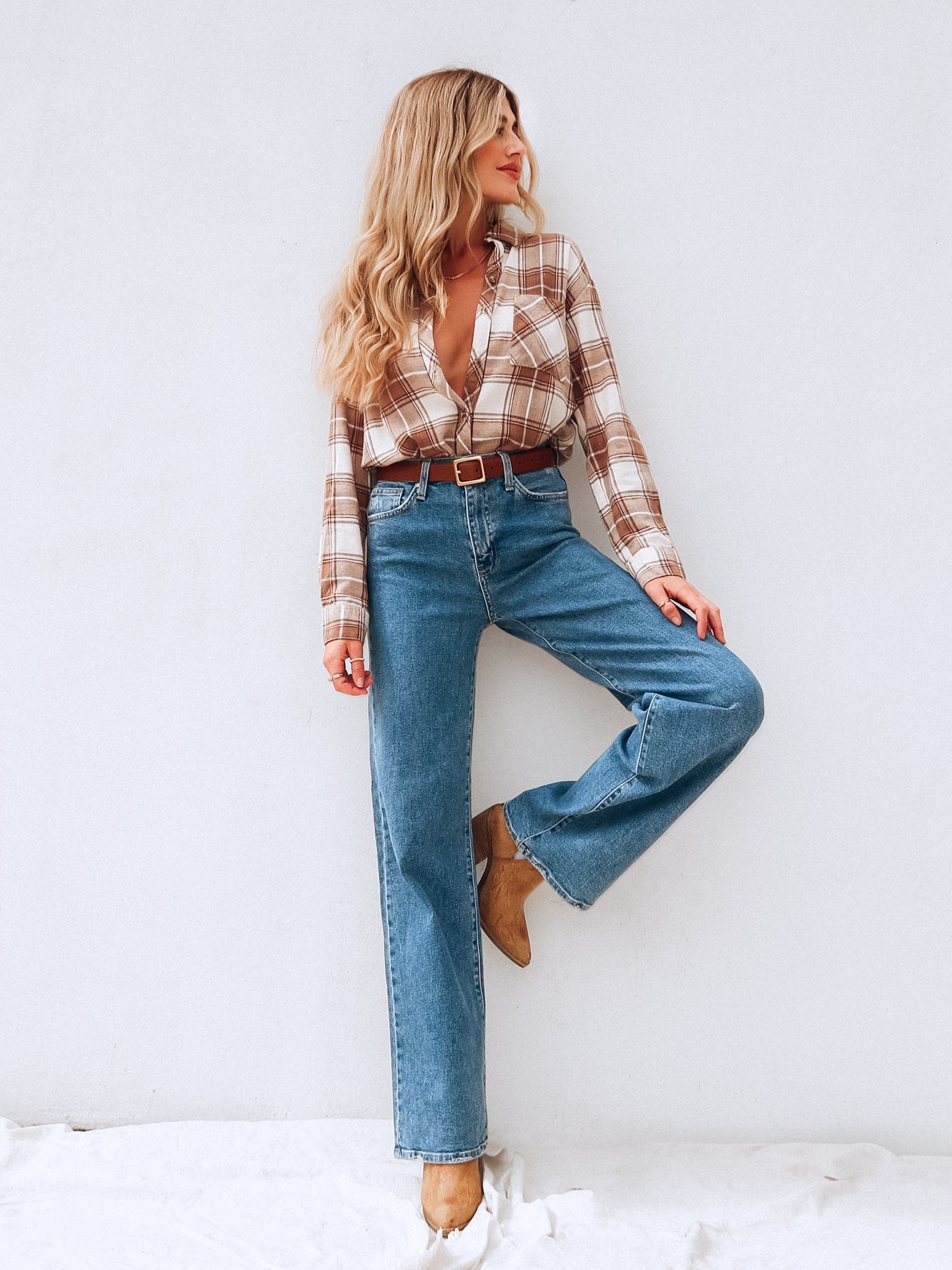 Far Out Wide Leg Jeans in Medium - Final Sale