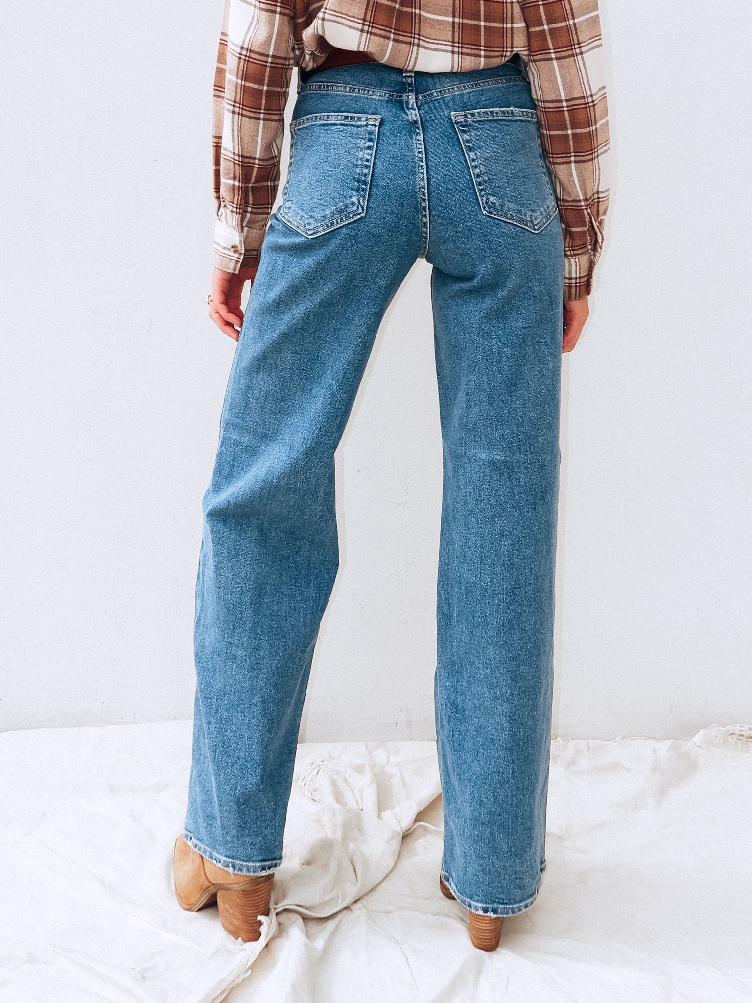 Far Out Wide Leg Jeans in Medium - Final Sale