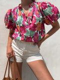 Raspberry Floral Top - Final Sale