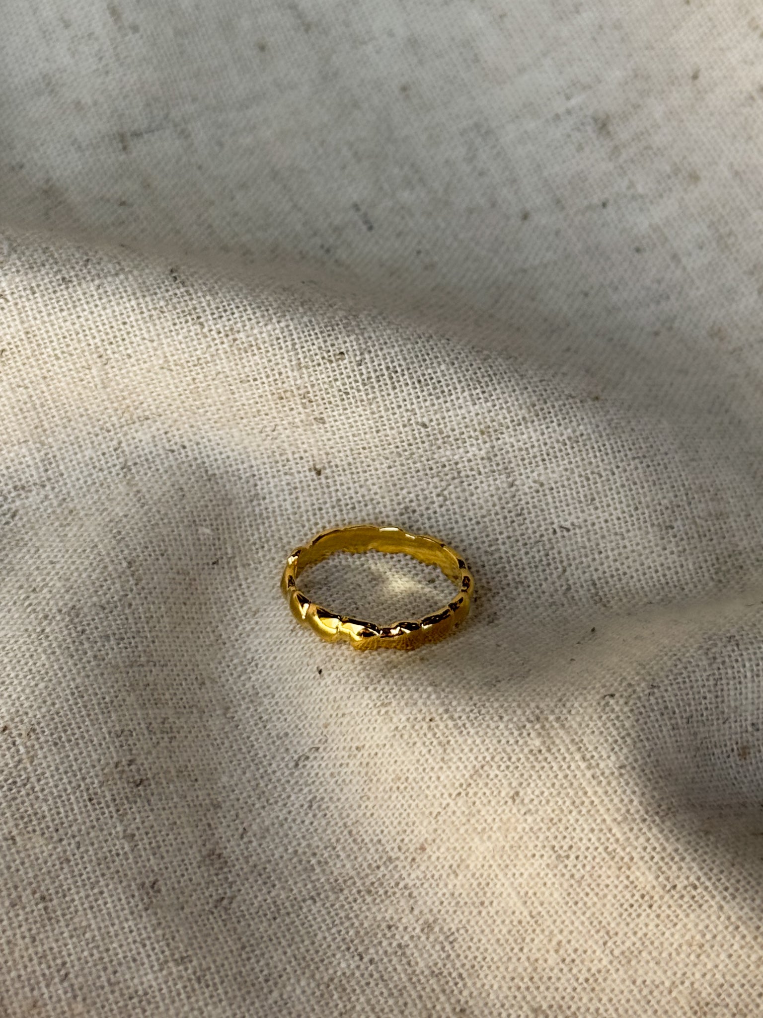 Gold Textured Open Ring