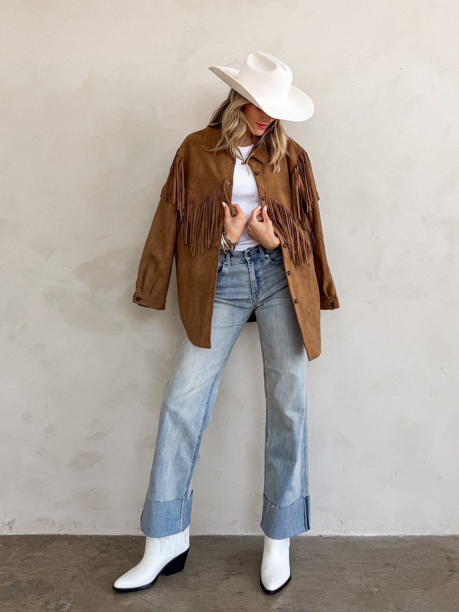 Topanga Cuffed Wide Leg Jeans