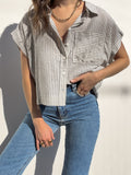 Frankie Stripe Top in Navy