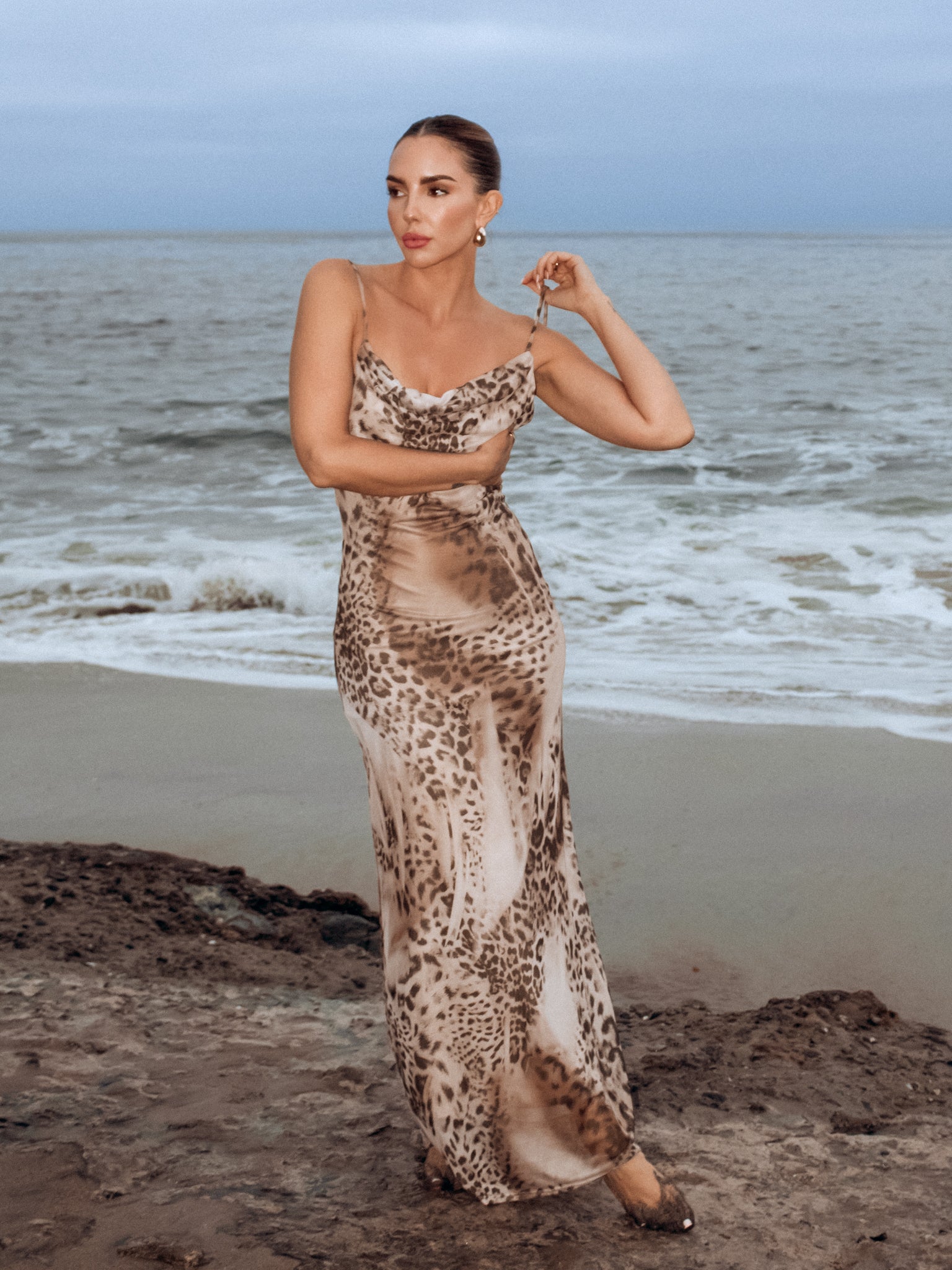 Chasing You Cowl Maxi Dress